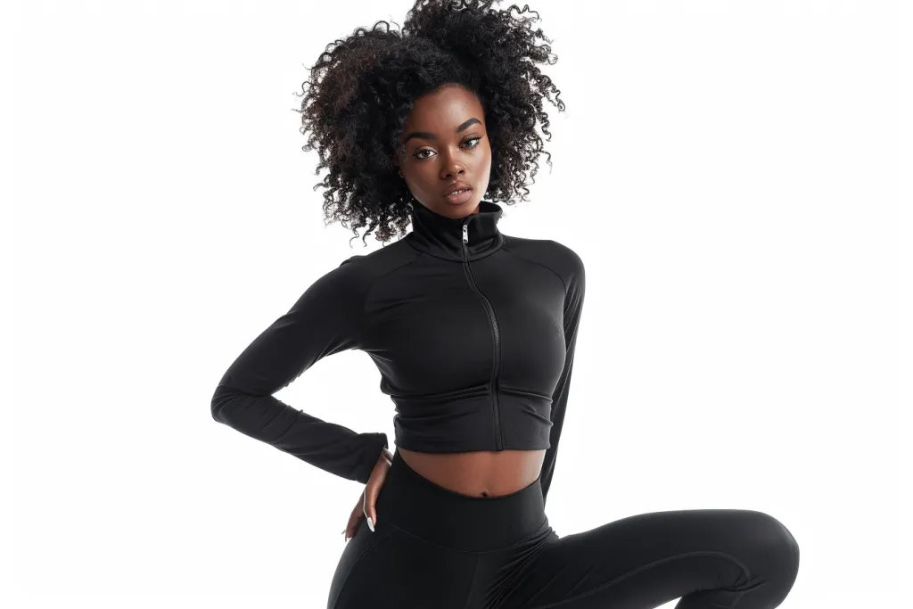 black women's seamless long sleeve top