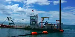 cutter suction sand dredger at sea