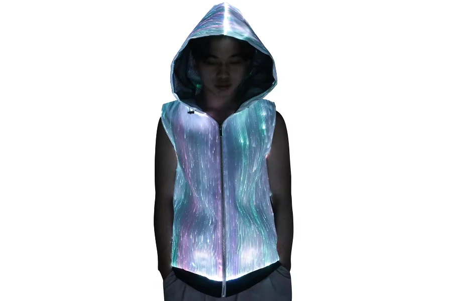 Full-zip hoodie infused with LED lights