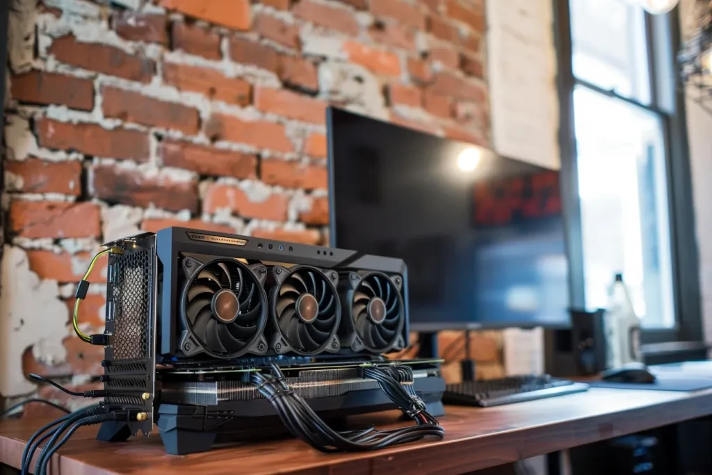 voici un ordinateur de jeu ouvert avec deux ventilateurs de chaque côté