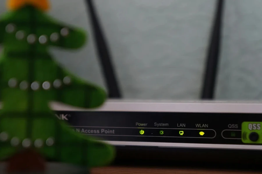 ein Router steht im Wohnzimmer