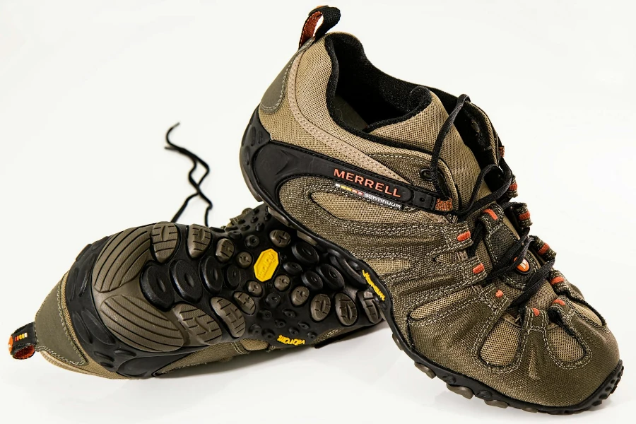 Brown and Black Merrell Hiking Shoes
