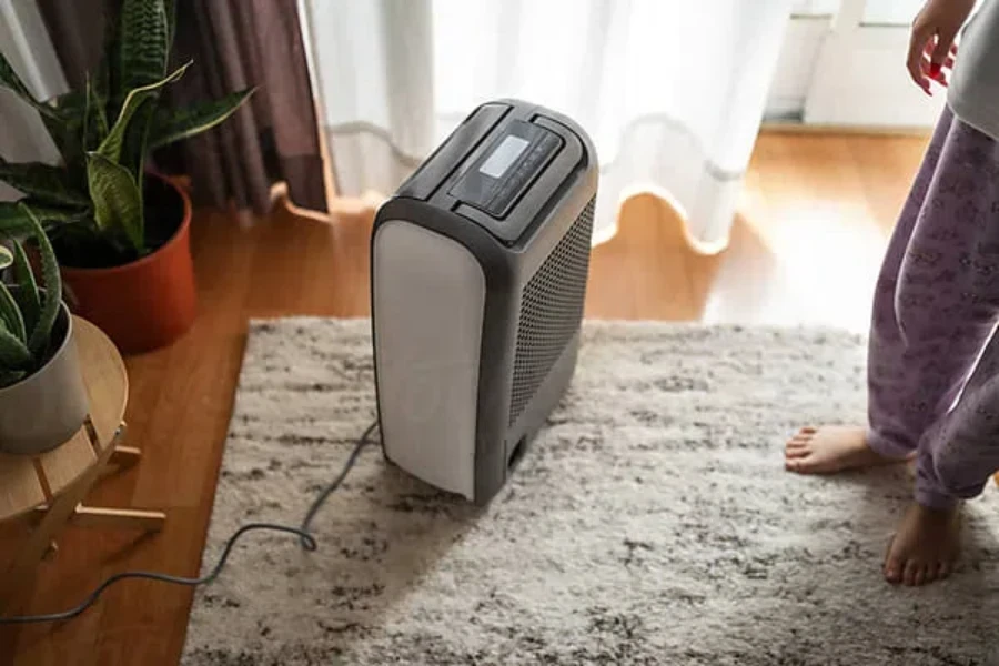 turning on air purifier at home