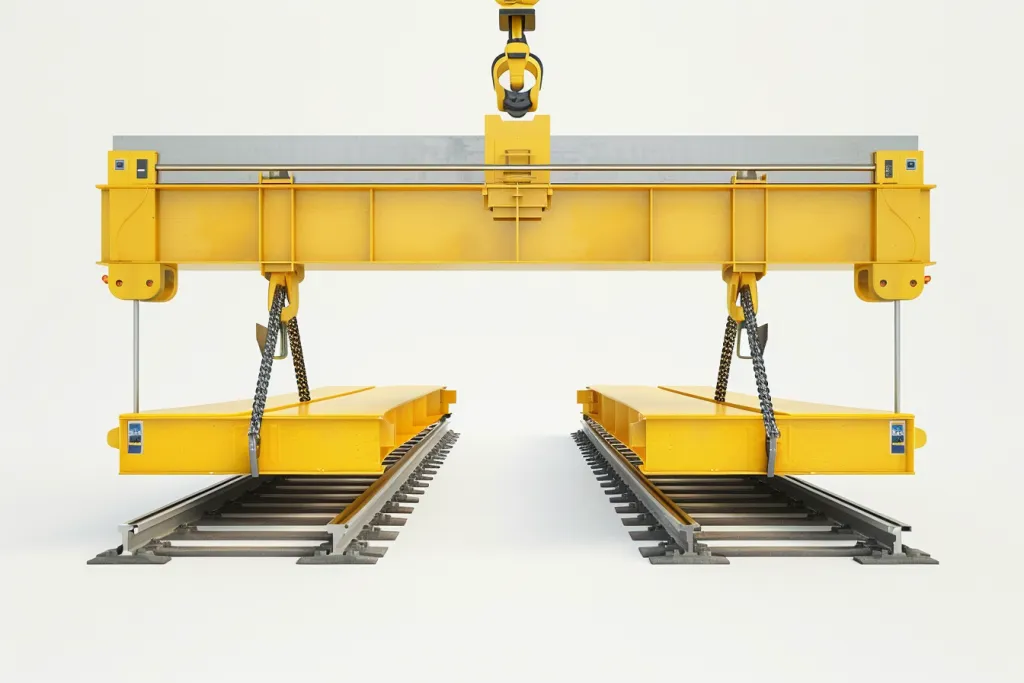 lifting heavy objects on the top of cranes or track beams