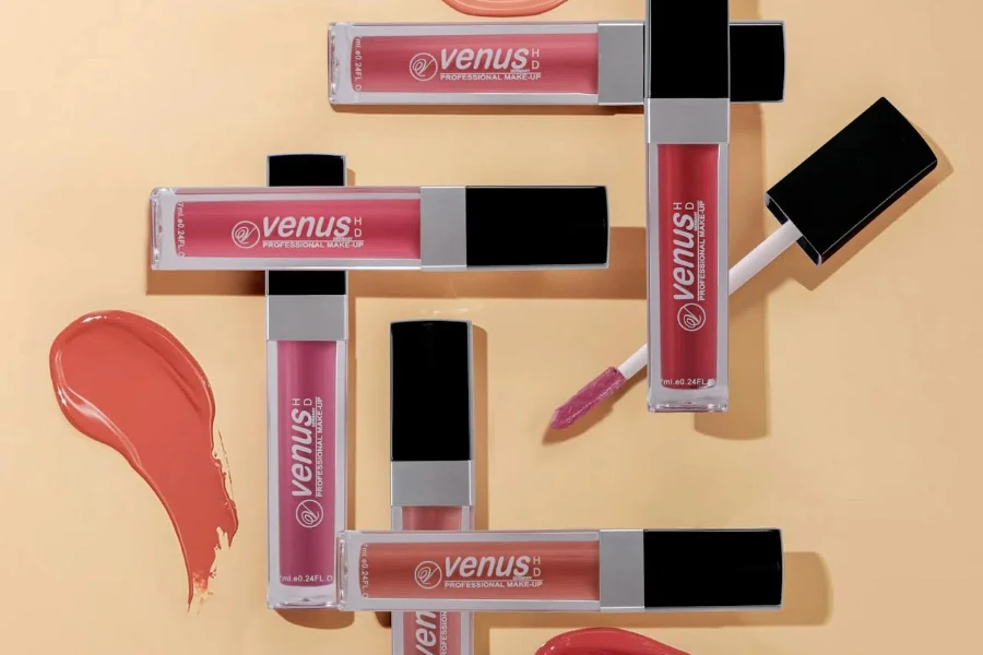 Lipsticks with a sample by the side