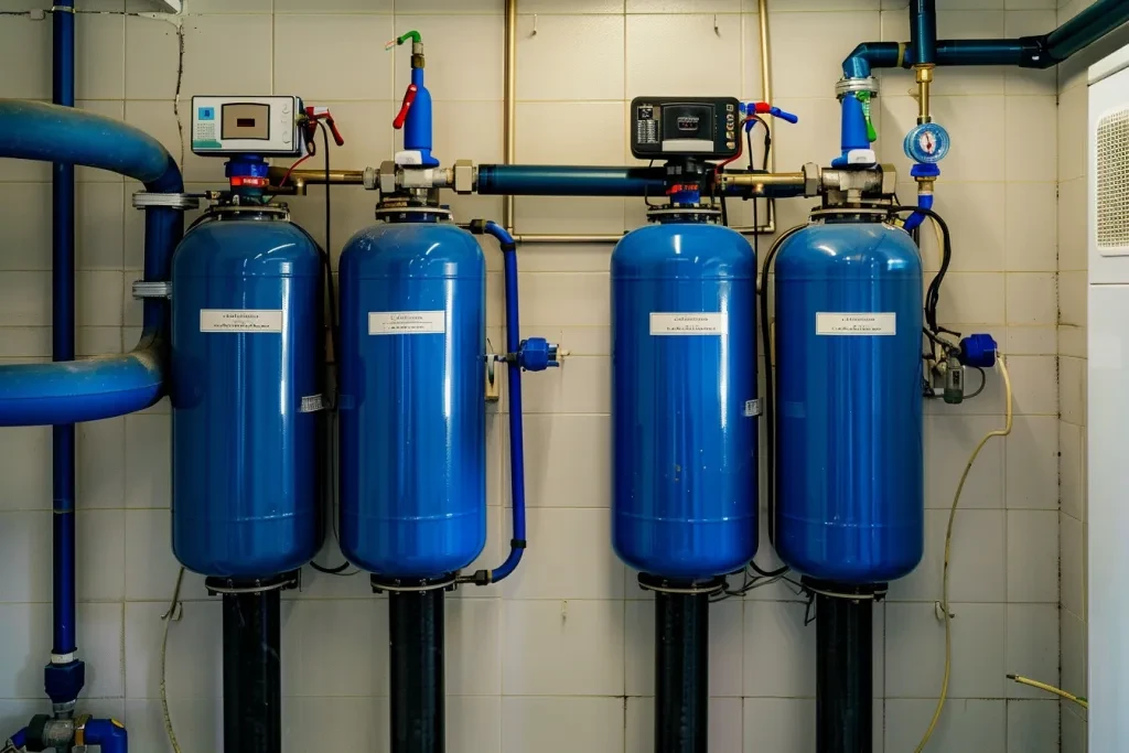 foto di un sistema di filtraggio dell'acqua in linea