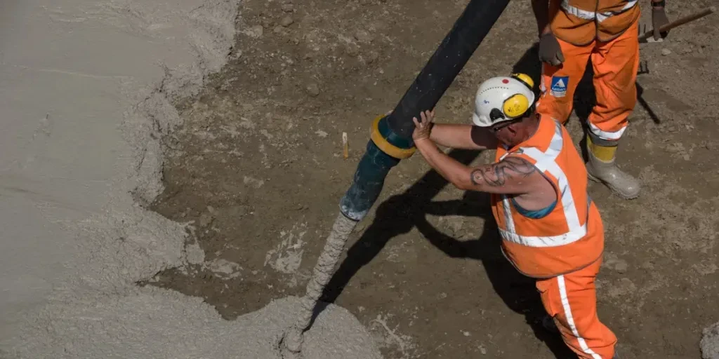 pouring for making a tunnel in the city