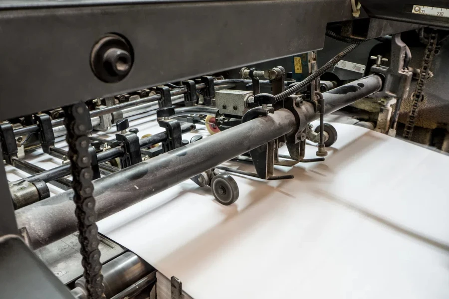 printing press machine in a modern printing house