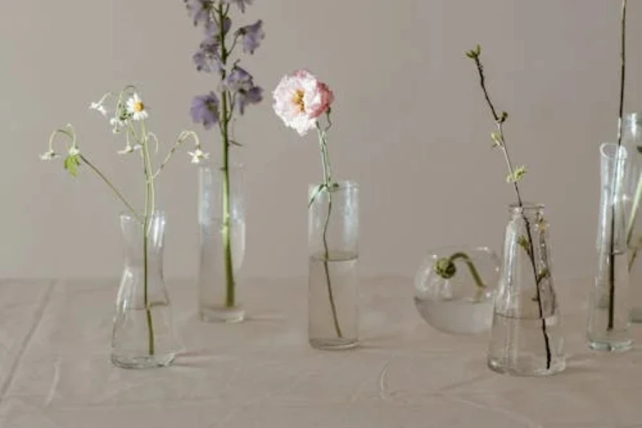 Sélection de petits modèles de vases en verre transparent