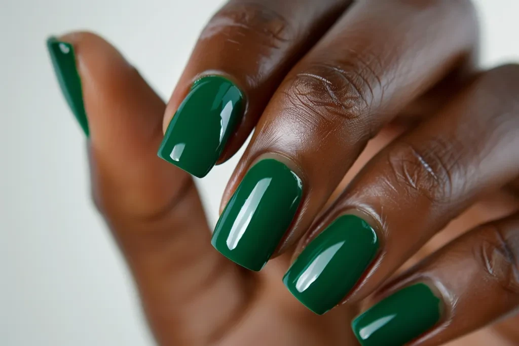 vernis à ongles vert émeraude uni