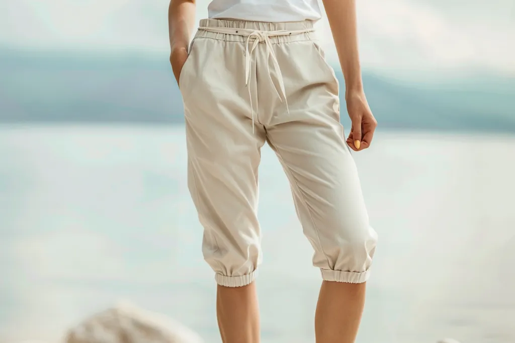 pantaloni capri da donna con cintura