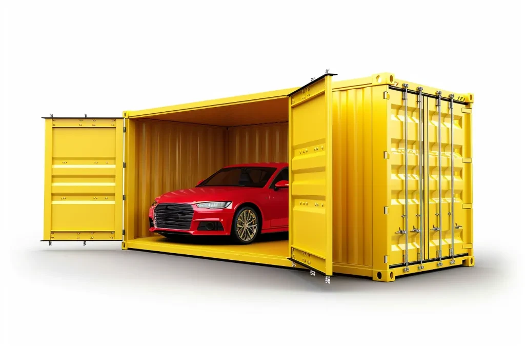 yellow shipping container