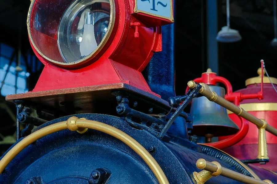 A Red and Black Steam Locomotive