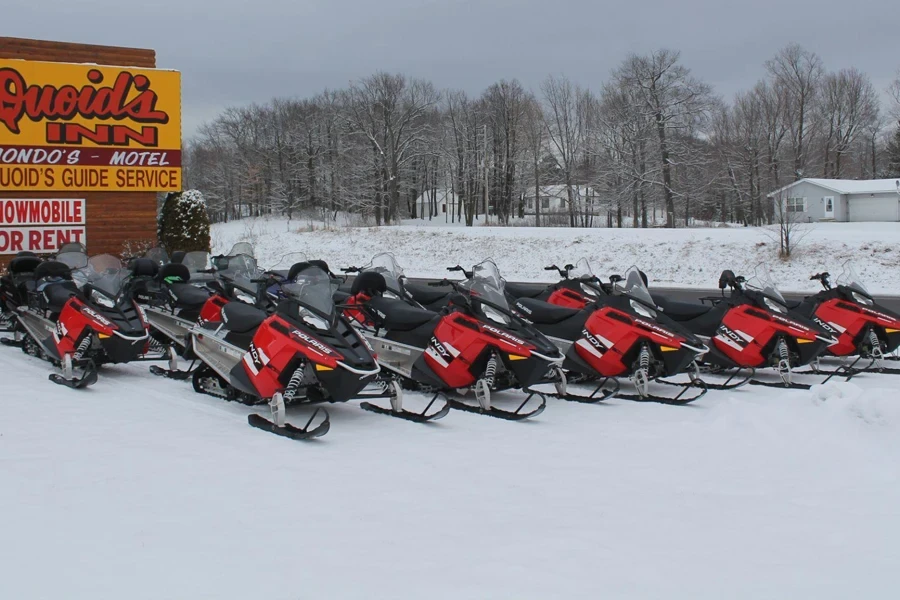 Uma empresa de aluguel de motos de neve