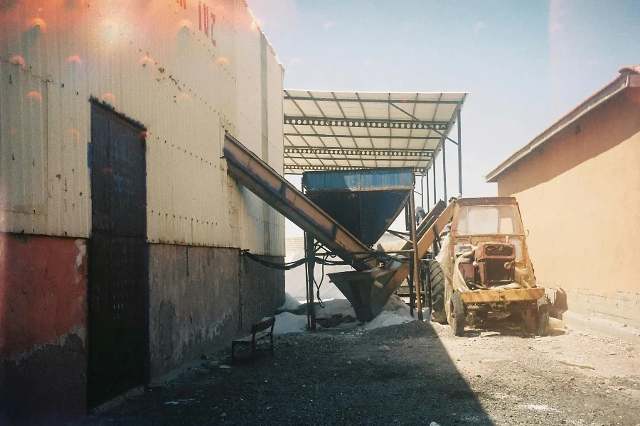 Abandoned Tractor and Industrial Building