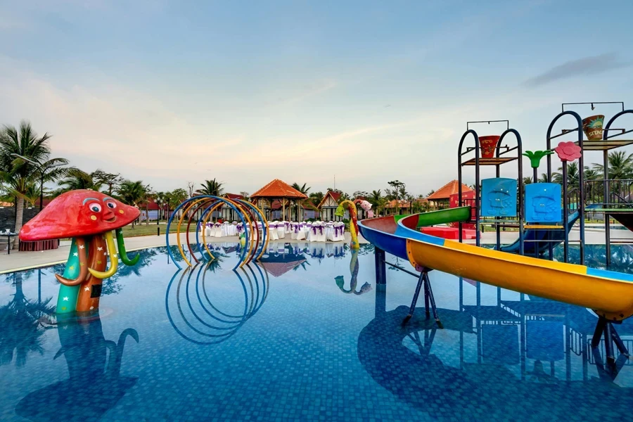 Amusement Park with Accessories in a Pool 