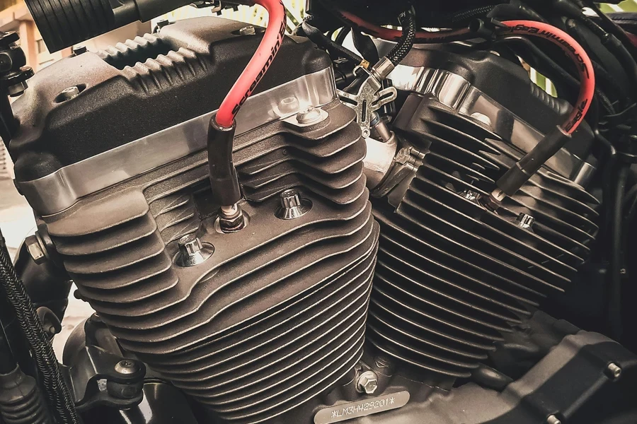 Close-up Photo of Motorcycle Engine