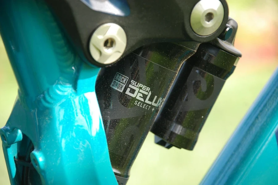 Close-up of a Bicycle Shock Absorber