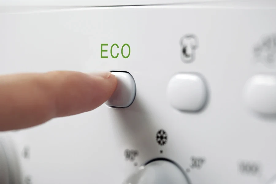 Bouton Eco sur une machine à laver