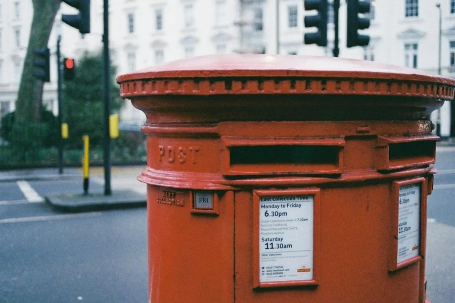 Oblong Brown Metal Mailbox