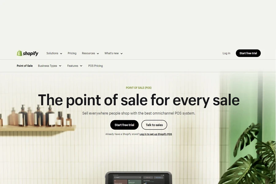 Offizielle Shopify POS-Landingpage