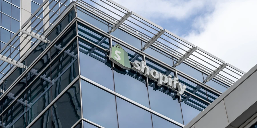 Shopify sign on their headquarters