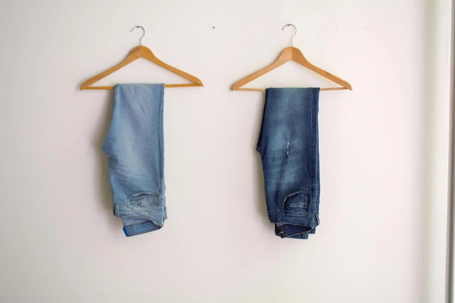 Two Pairs of Stranded Blue Stonewash and Blue Jeans