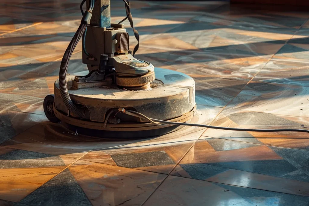 an electric floor polisher machine