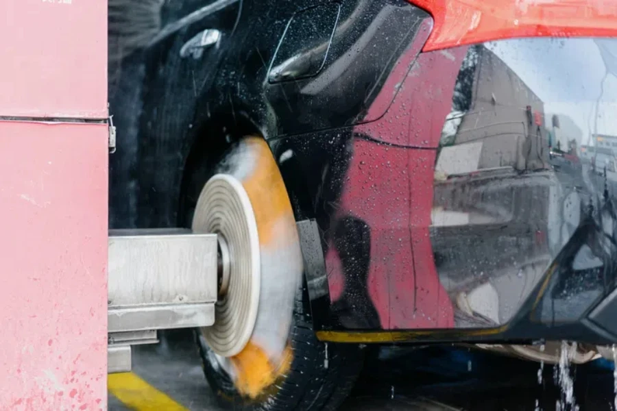 lavage de voiture dans un parking