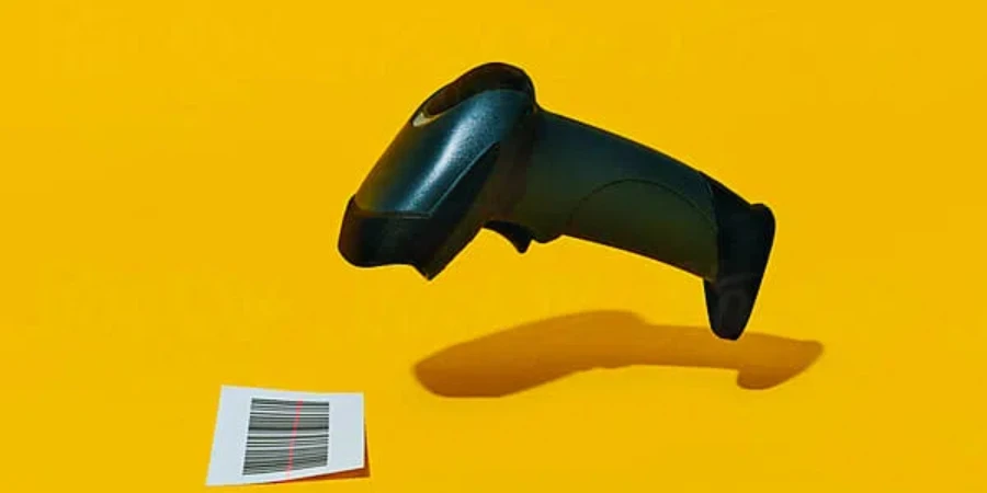 a barcode scanner scans a barcode