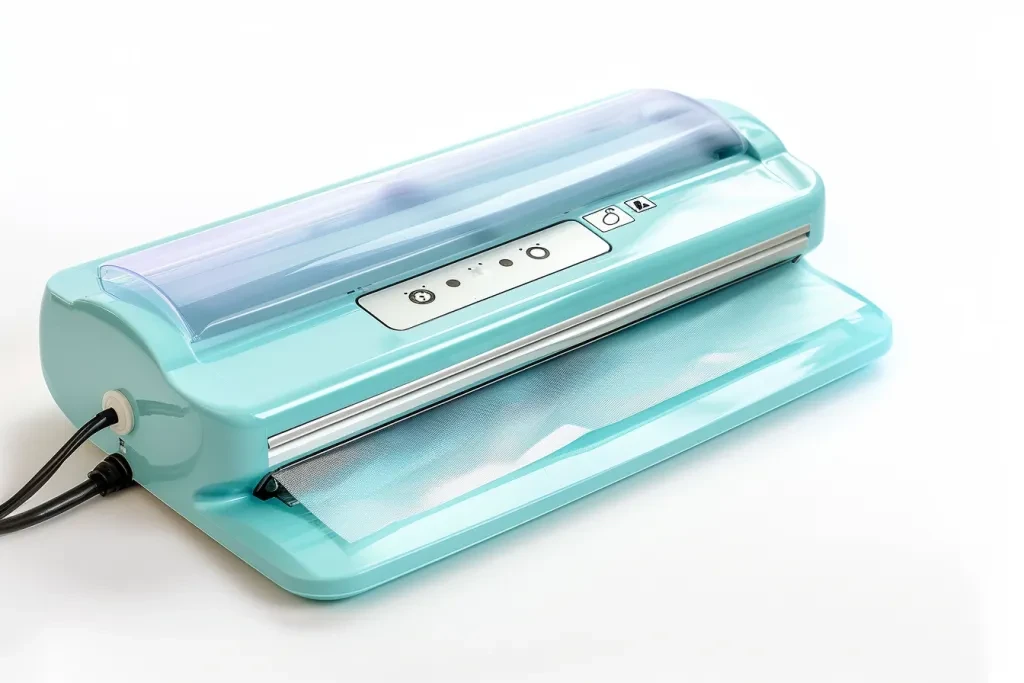 long light blue plastic iron with power slot