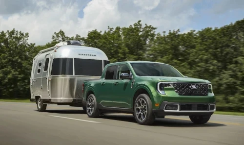 Ford is adding an all-wheel-drive option for its Maverick Hybrid pickup for 2025. An optional package can also double towing capacity.