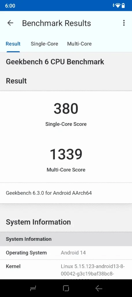 Doogee Blade 10 Pro Geekbench results