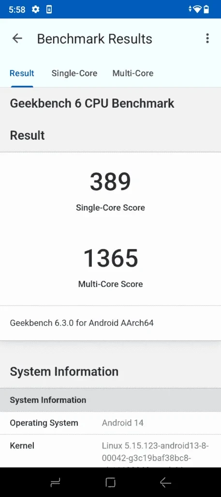 Результаты Doogee Blade10 Ultra Geekbench