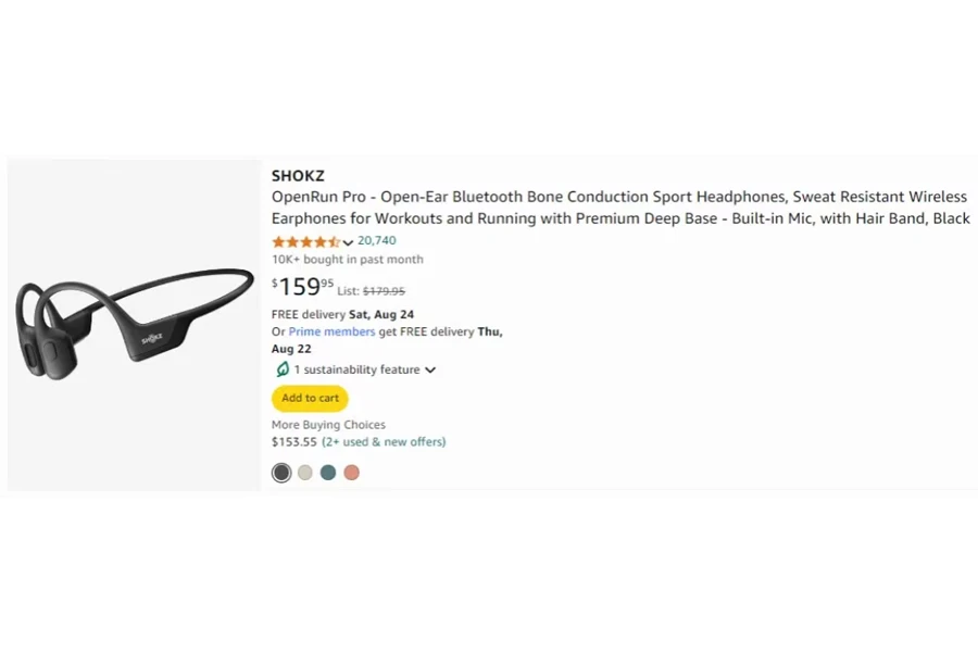 SHOKZ OpenRun Pro - Open-Ear Bluetooth Bone Conduction