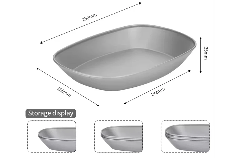 Plateau de service en titane, plateau de cuisson pour barbecue de Camping