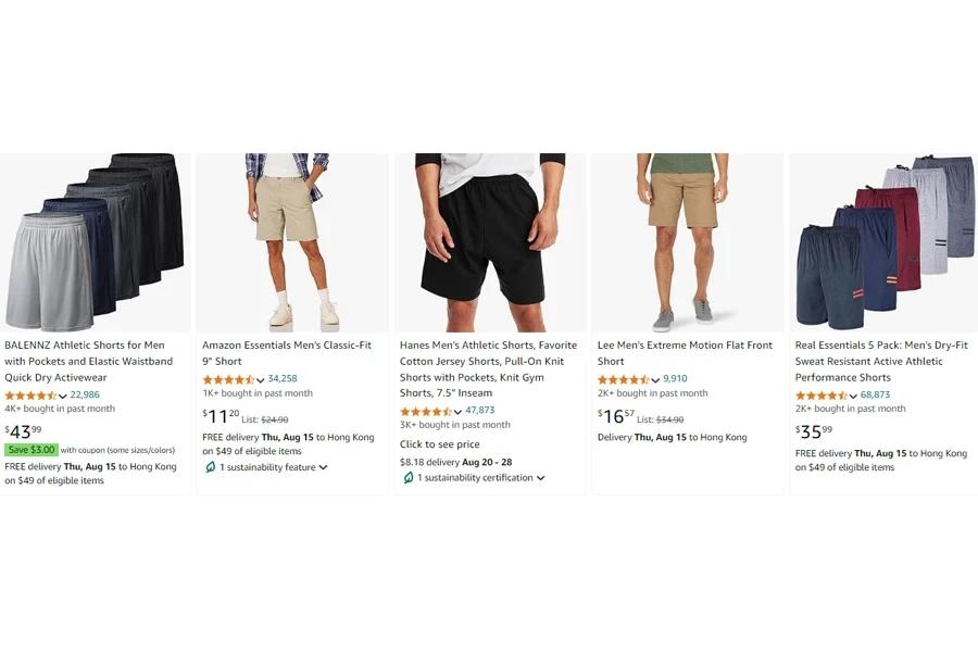 Top-selling Men’s Shorts