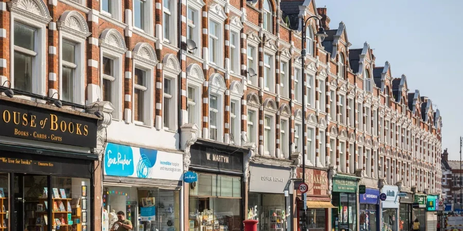 a mixture of high street and independent shops