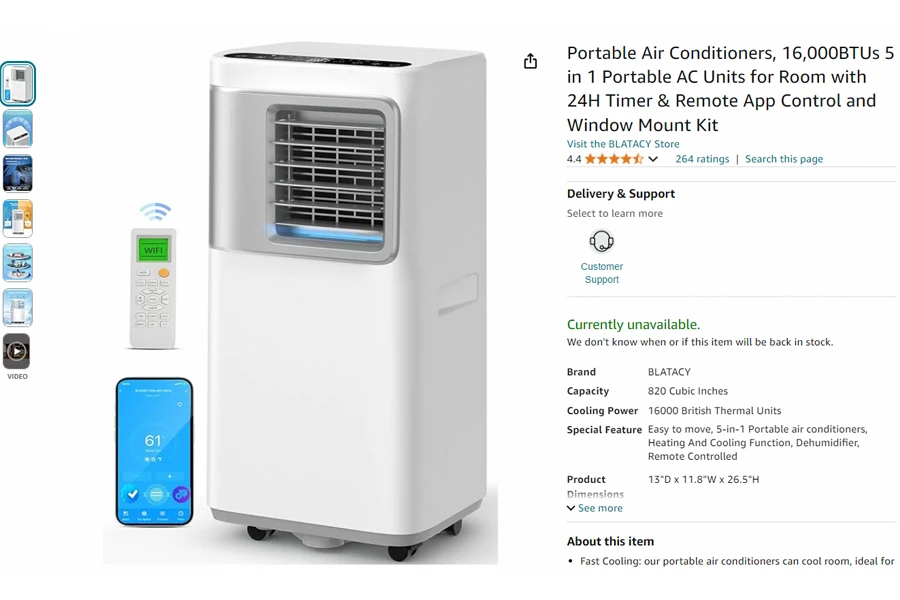 16,000 BTU Portable Air Conditioner