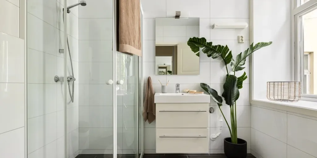 Bright, modern, clean, and open bathroom