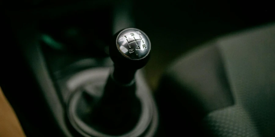 Close-up of a Gear Shifter in a Car