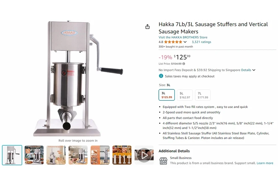 Hakka 7Lb3L Sausage Stuffers dan Vertical Sausage Stuffer