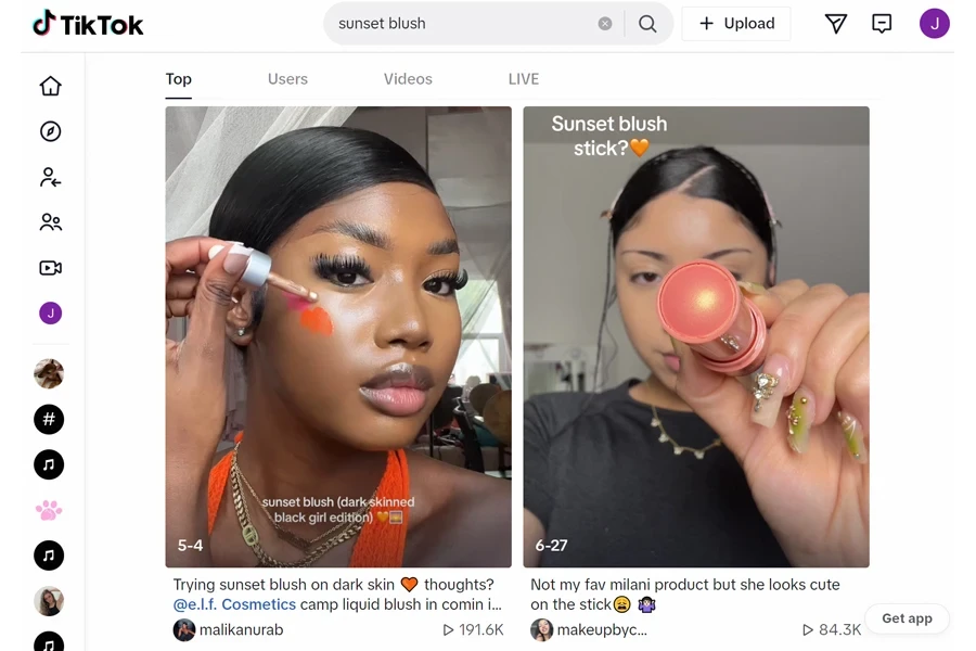 Influencers are trying the viral sunset blush look with available products.