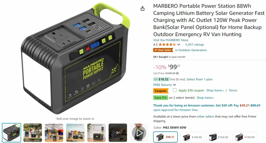 Captura de tela deste produto na Amazon