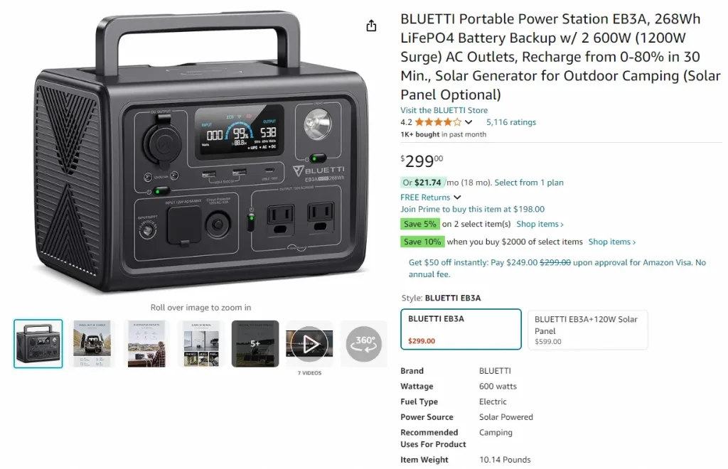 Captura de tela deste produto na Amazon
