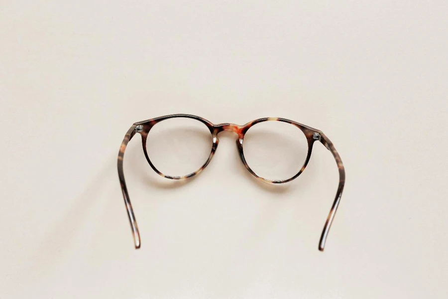 Stylish round eyeglasses with optical lenses