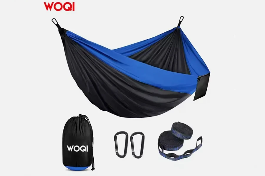 Woqi Portable Double Camping Hammock, Nylon Parachute Outdoor Hammock, Camping Backpack Hiking Waterproof Canopy Tent