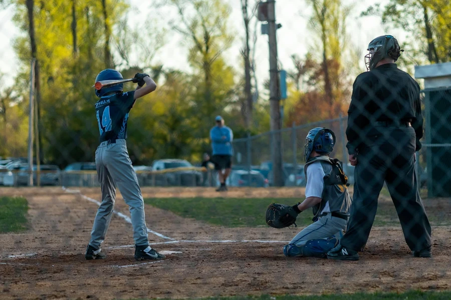 Young Boys Playing Baseball on a Field