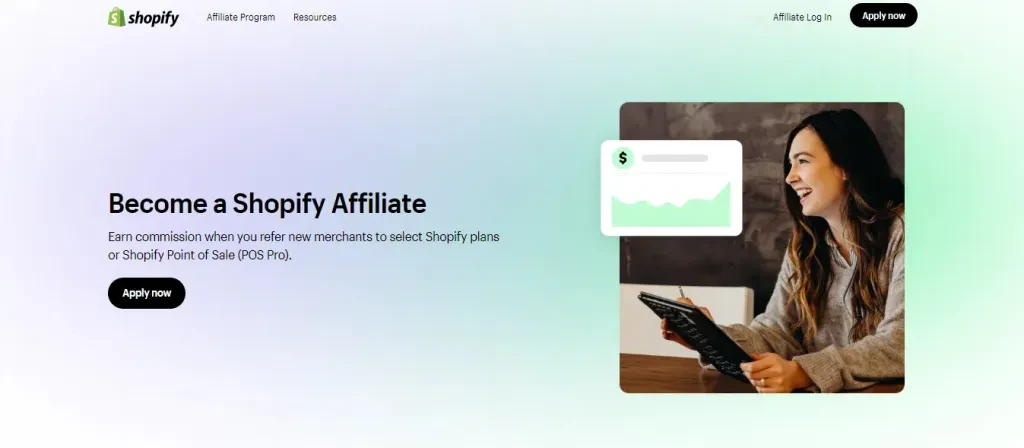 Tangkapan layar program afiliasi Shopify