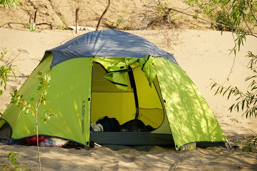 plage, sable, tente